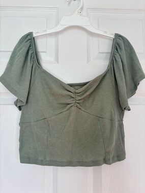 American Eagle Flutter Sleeve Crop Top